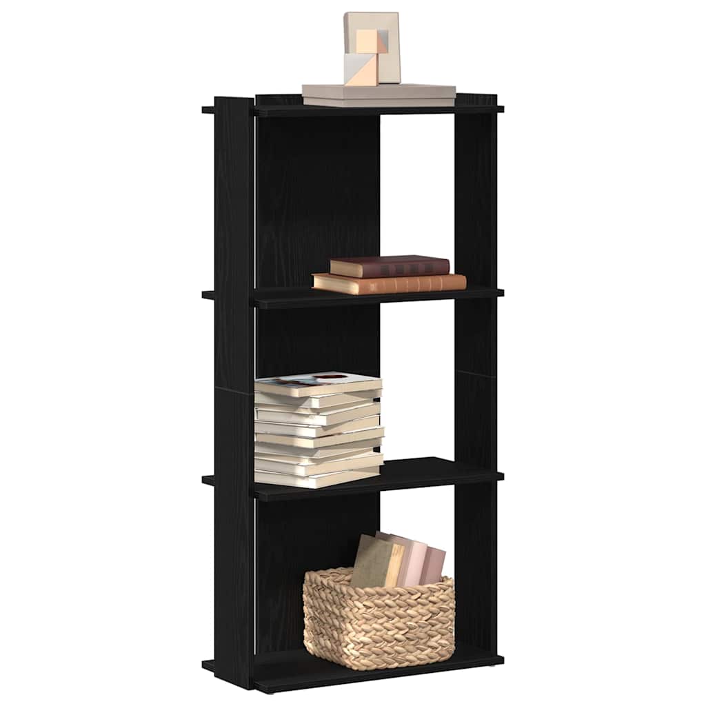 vidaXL Bücherregal 3 Böden Schwarz 60x30x120 cm Holzwerkstoff