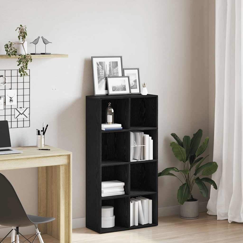 vidaXL Bücherregal Schwarz Eichen-Optik 66x30x130 cm Holzwerkstoff
