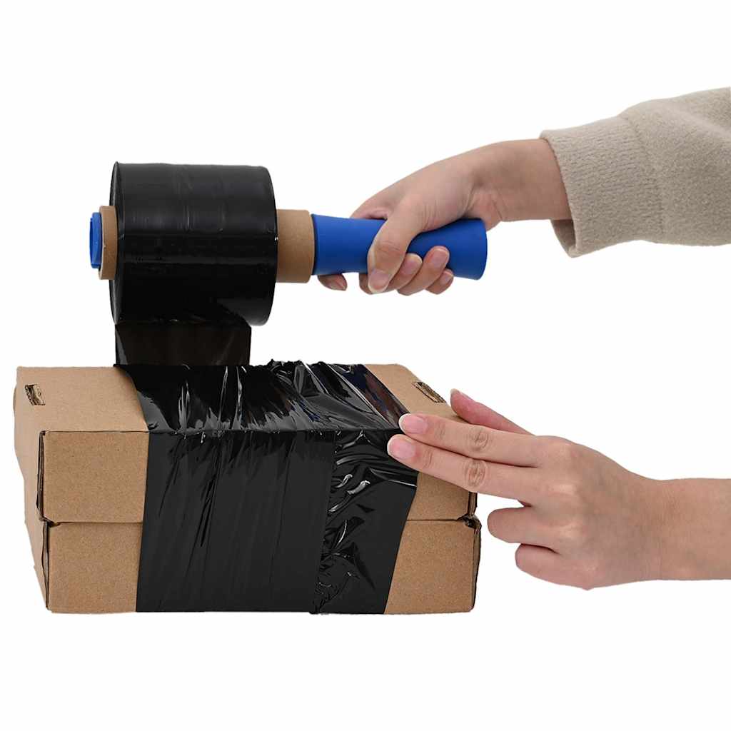 vidaXL Stretchfolien 50 Stk. Schwarz 23 µm 10 cm x 150 m