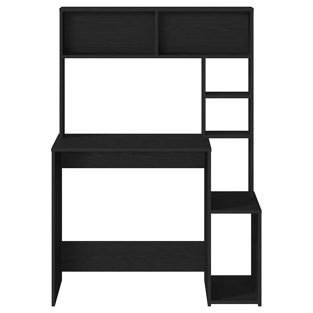 vidaXL Schreibtisch mit Regal Schwarz 100x45x140 cm Holzwerkstoff - Image 4