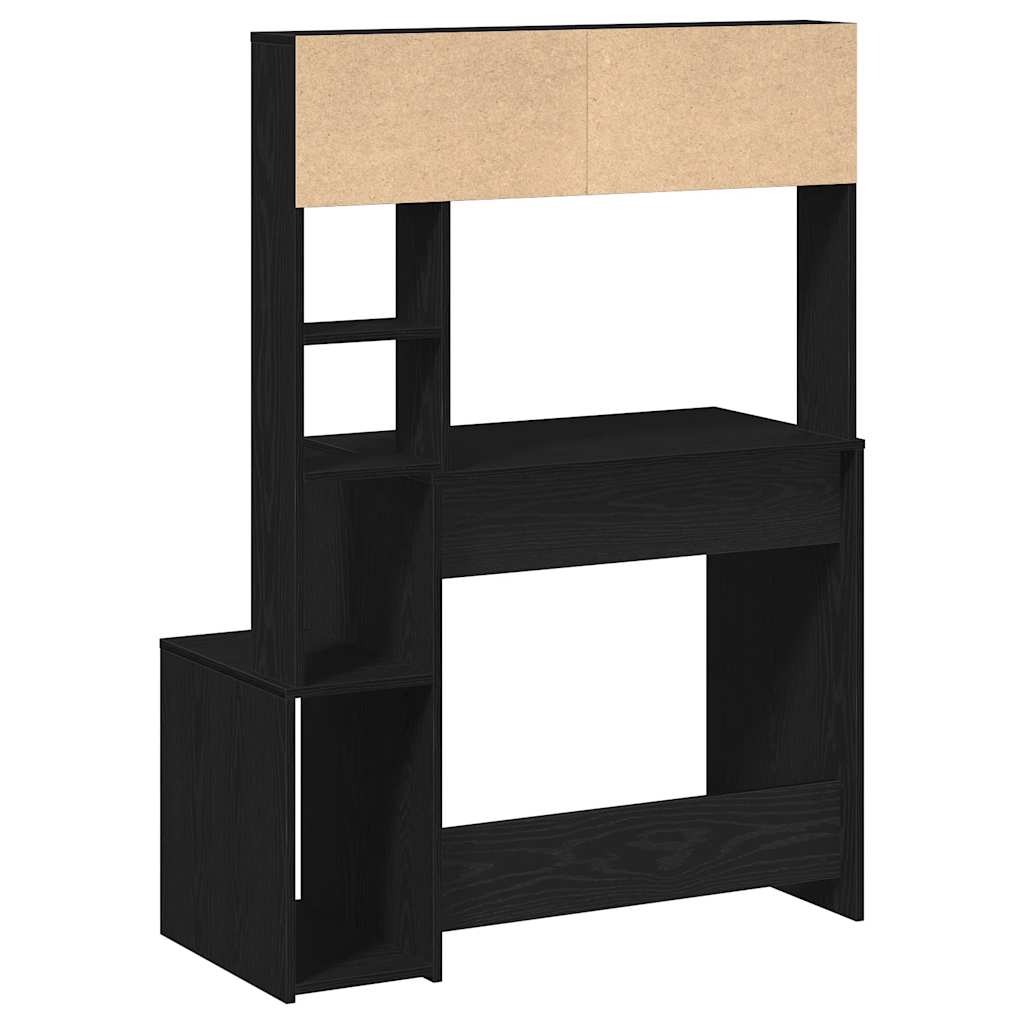 vidaXL Schreibtisch mit Regal Schwarz 100x45x140 cm Holzwerkstoff - Image 6