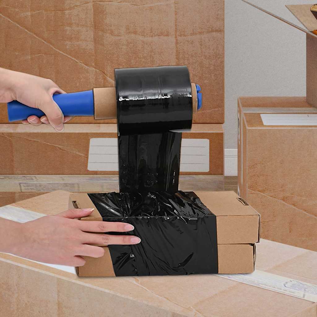 vidaXL Stretchfolien 50 Stk. Schwarz 23 µm 10 cm x 150 m - Image 3