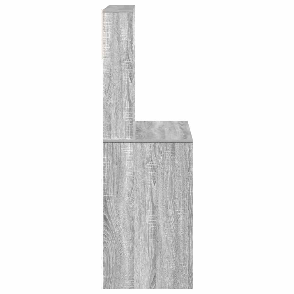 vidaXL Schreibtisch mit Regal Grau Sonoma 100x45x140 cm Holzwerkstoff - Image 5