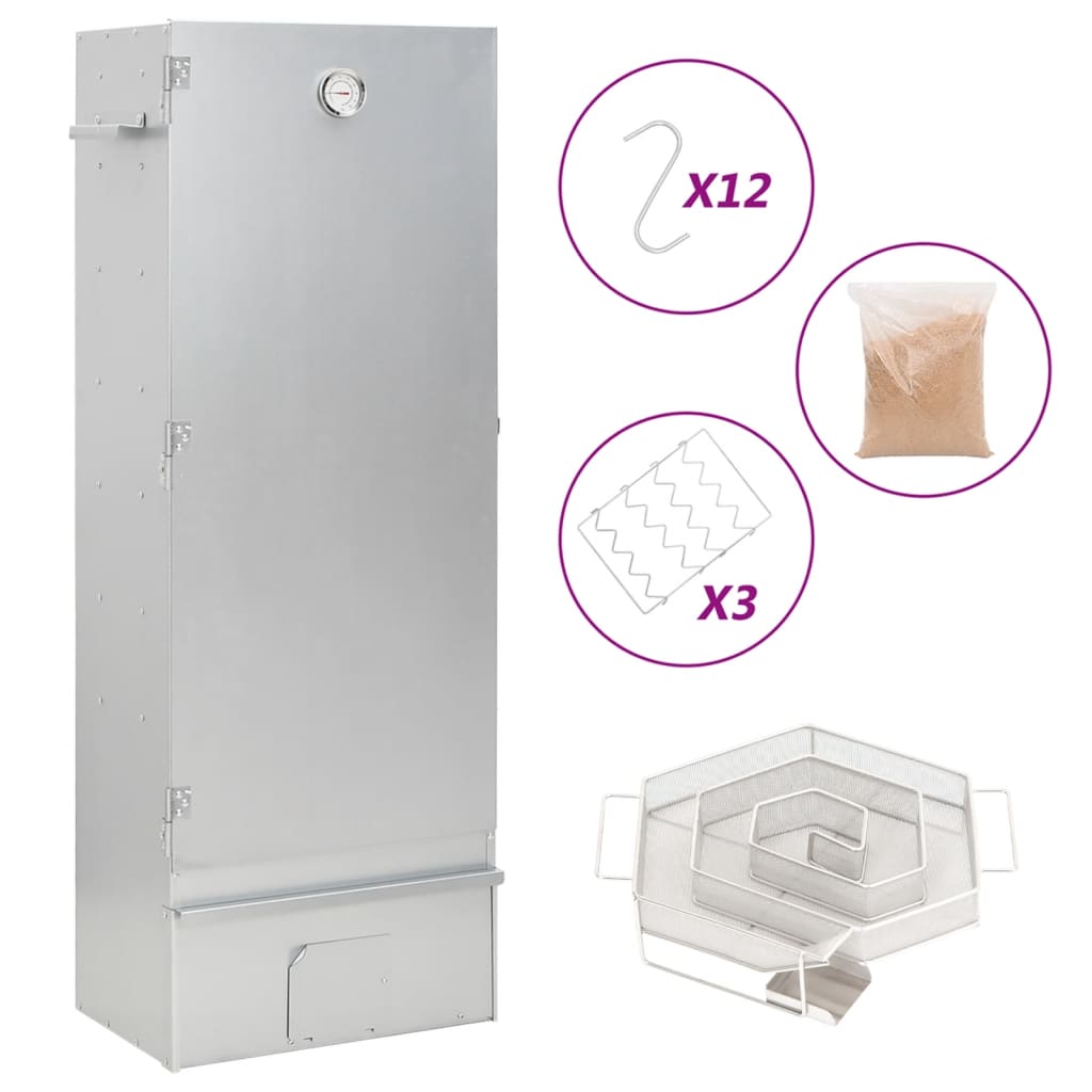 vidaXL Räucherofen mit Kaltrauchgenerator Verzinkter Stahl