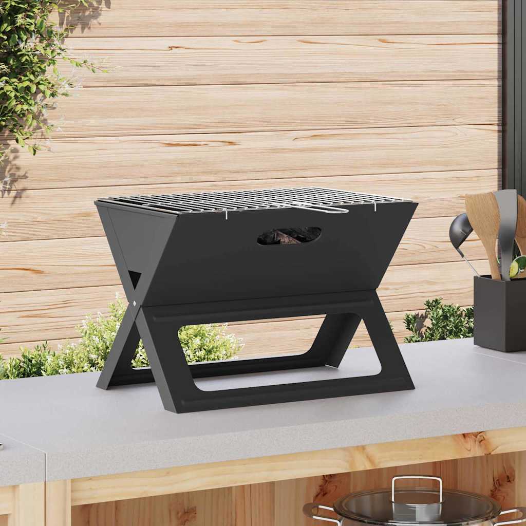 vidaXL Outdoor Grill Schwarz 46 x 30 x 31 cm Stahl