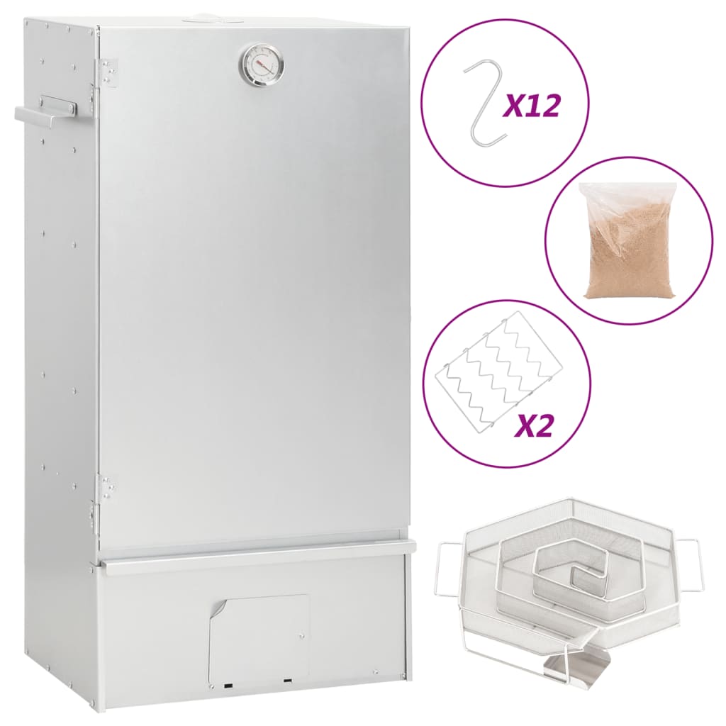 vidaXL Räucherofen mit Kaltrauchgenerator Verzinkter Stahl