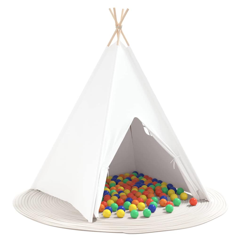 vidaXL Teepee Zelt Weiß 120 x 120 x 150 cm Stoff und Kunststoff - Image 3