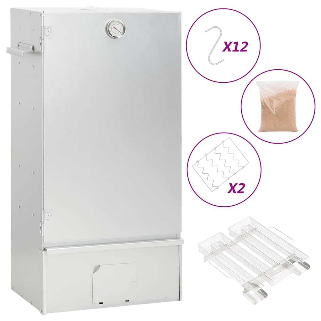 vidaXL Räucherofen mit Kaltrauchgenerator Verzinkter Stahl