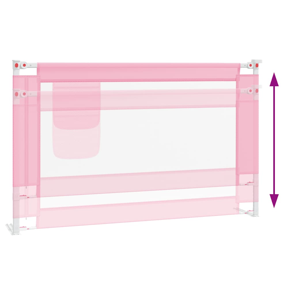 vidaXL Kleinkind-Bettschutzgitter Rosa 120x25 cm Stoff - Image 6