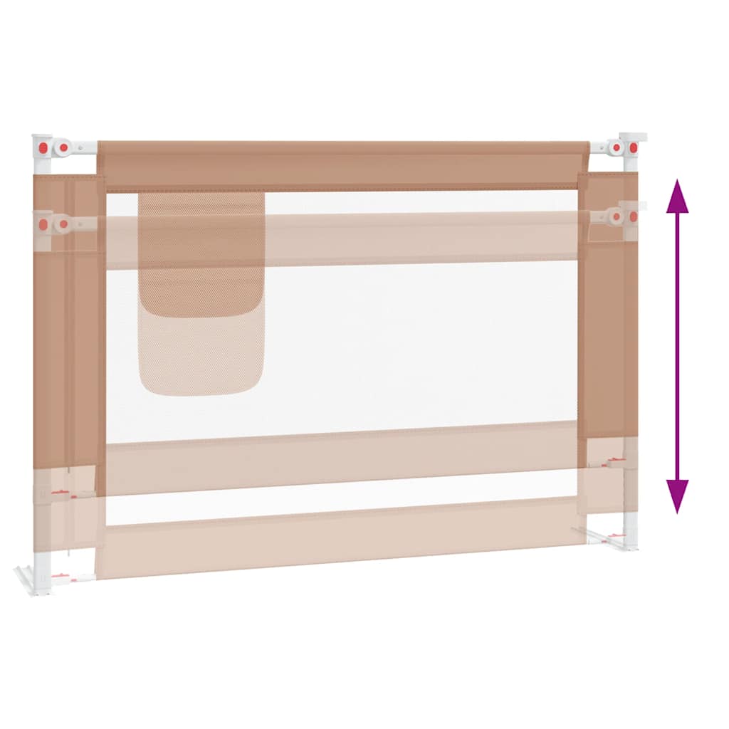 vidaXL Kleinkind-Bettschutzgitter Taupe 100x25 cm Stoff - Image 6
