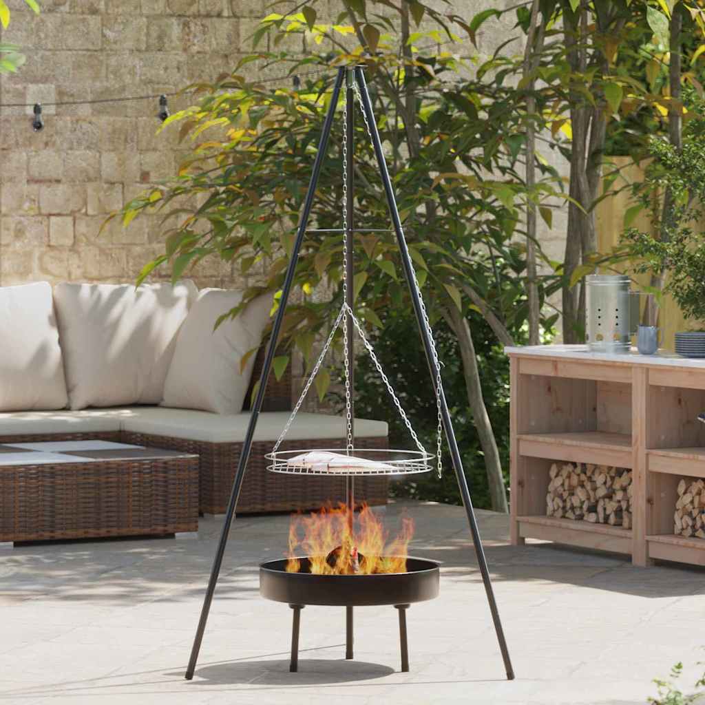 vidaXL Lagerfeuer Stativ Schwarz 92 x 92 x 171.5 cm Metall