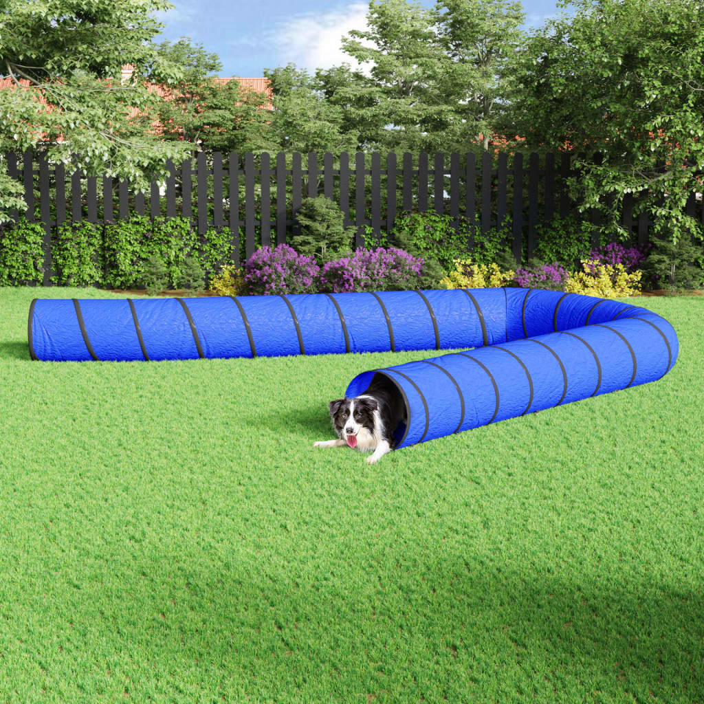 vidaXL Hundetunnel Blau Ø 55x1000 cm Polyester