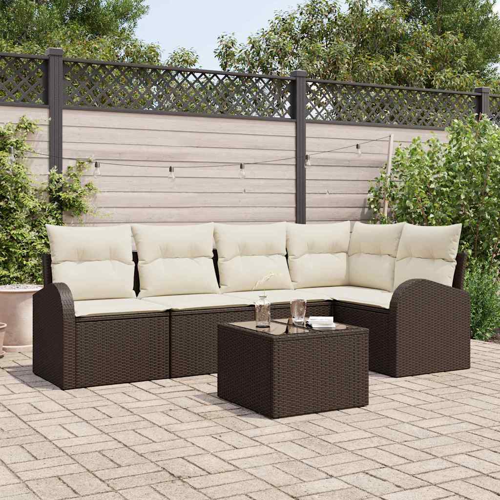 vidaXL Sofa Set mit Kissen Braun Polyester