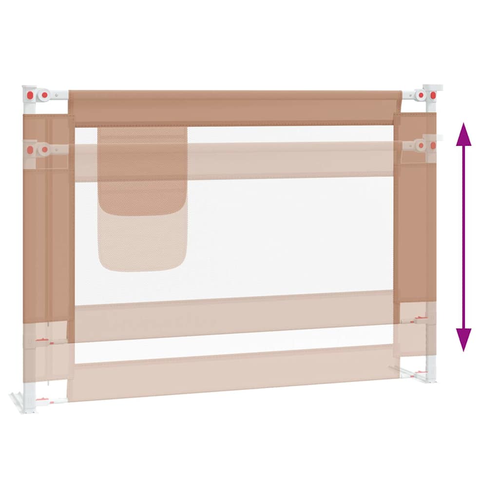 vidaXL Kleinkind-Bettschutzgitter Taupe 90x25 cm Stoff - Image 6