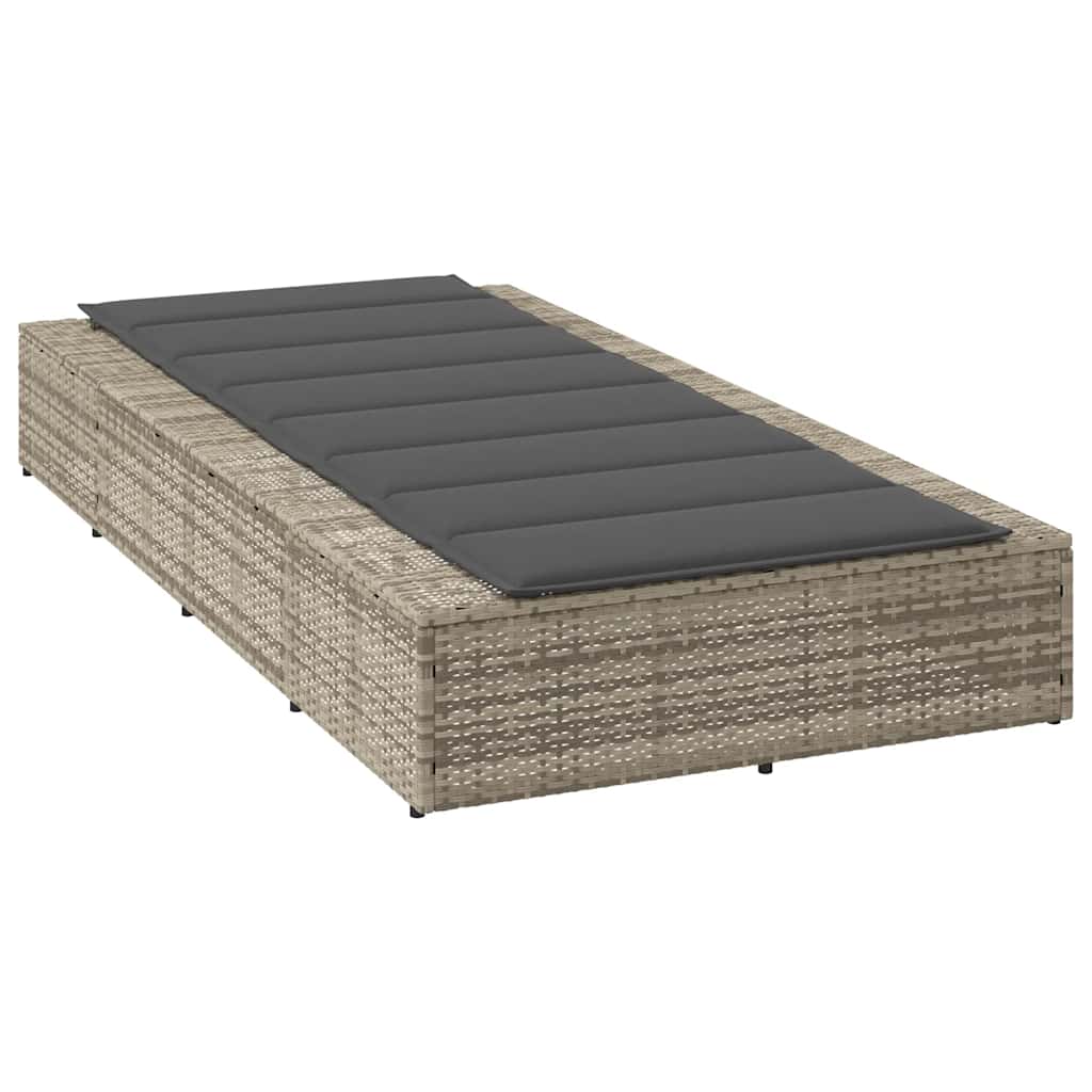 vidaXL Sonnenliege mit schwebender Auflage Hellgrau Poly Rattan - Image 5