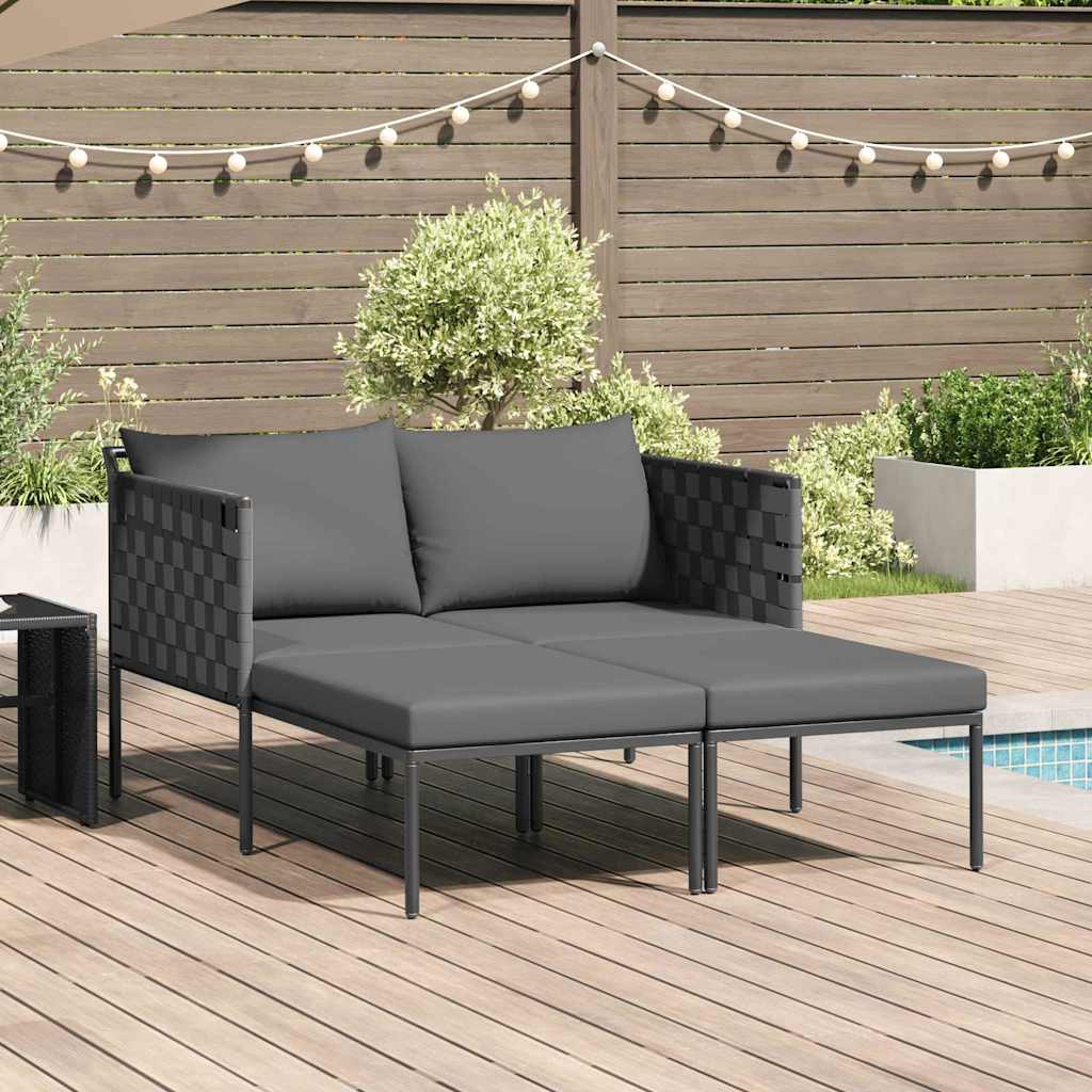 vidaXL Sonnenliege mit Kissen Anthrazit 115 x 153 x 69.5cm Stahl