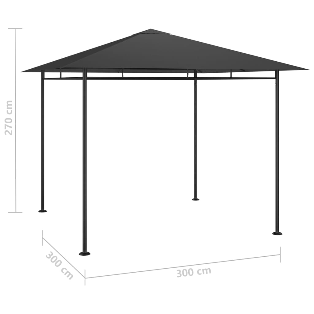 vidaXL Pavillon 3x3x2,7 m Anthrazit 180 g/m² - Image 4