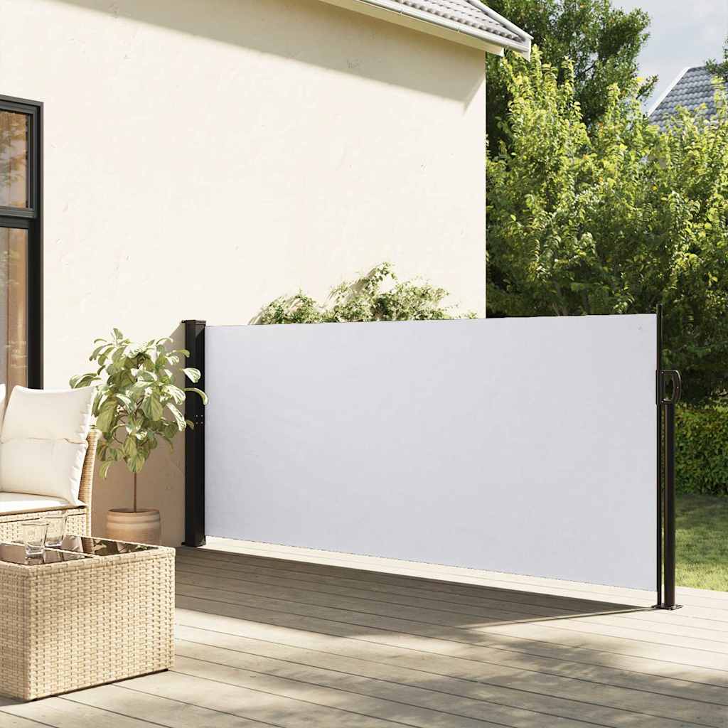 vidaXL Seitenmarkise Ausziehbar Weiß 120x600 cm