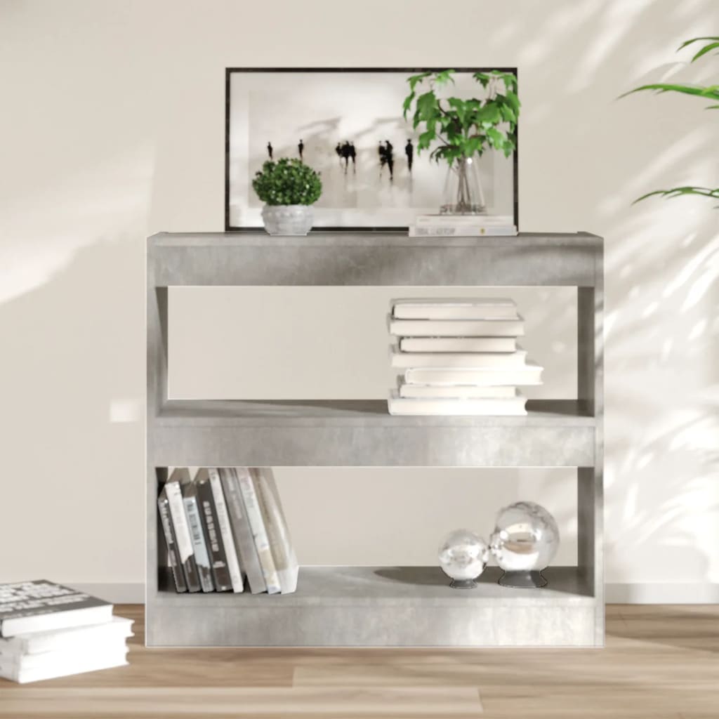 vidaXL Bücherregal/Raumteiler Betongrau 80x30x72 cm