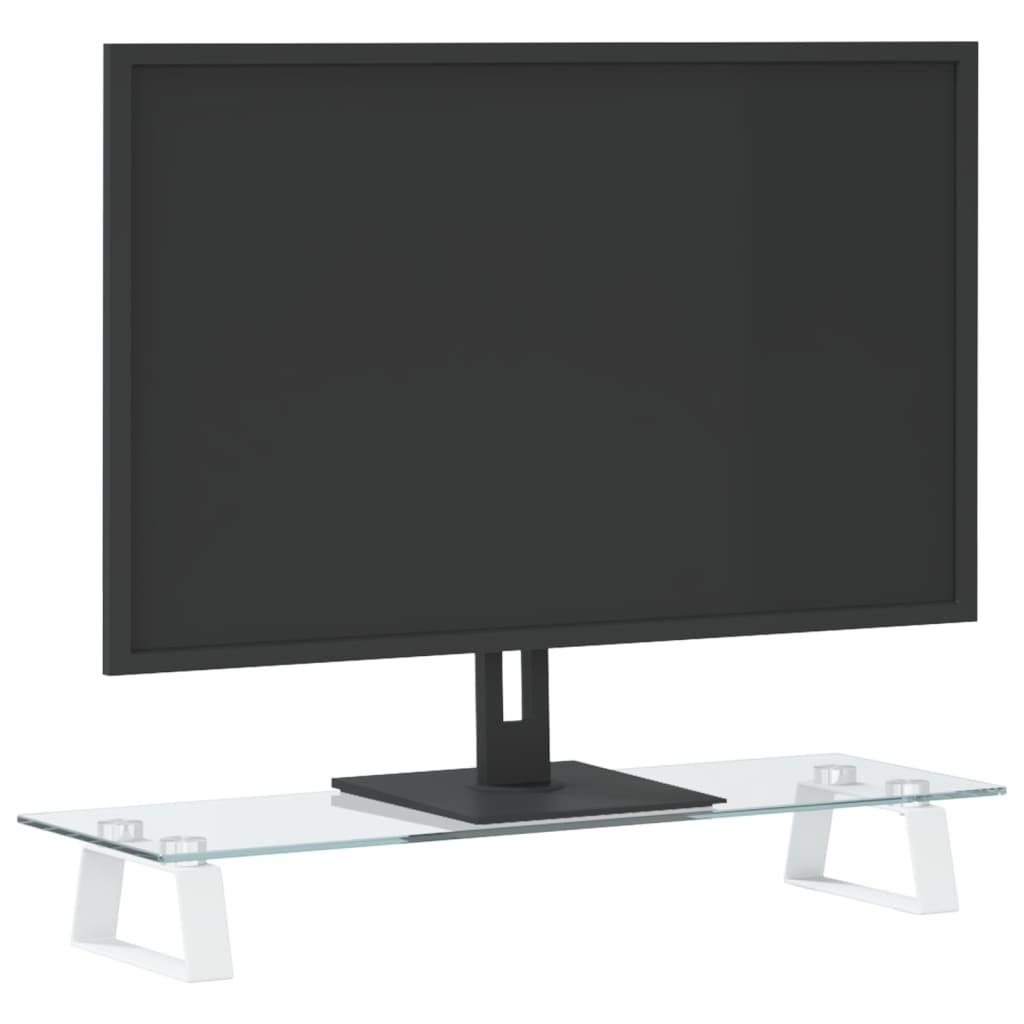 vidaXL Monitorständer Weiß 60x20x8 cm Hartglas und Metall - Image 3