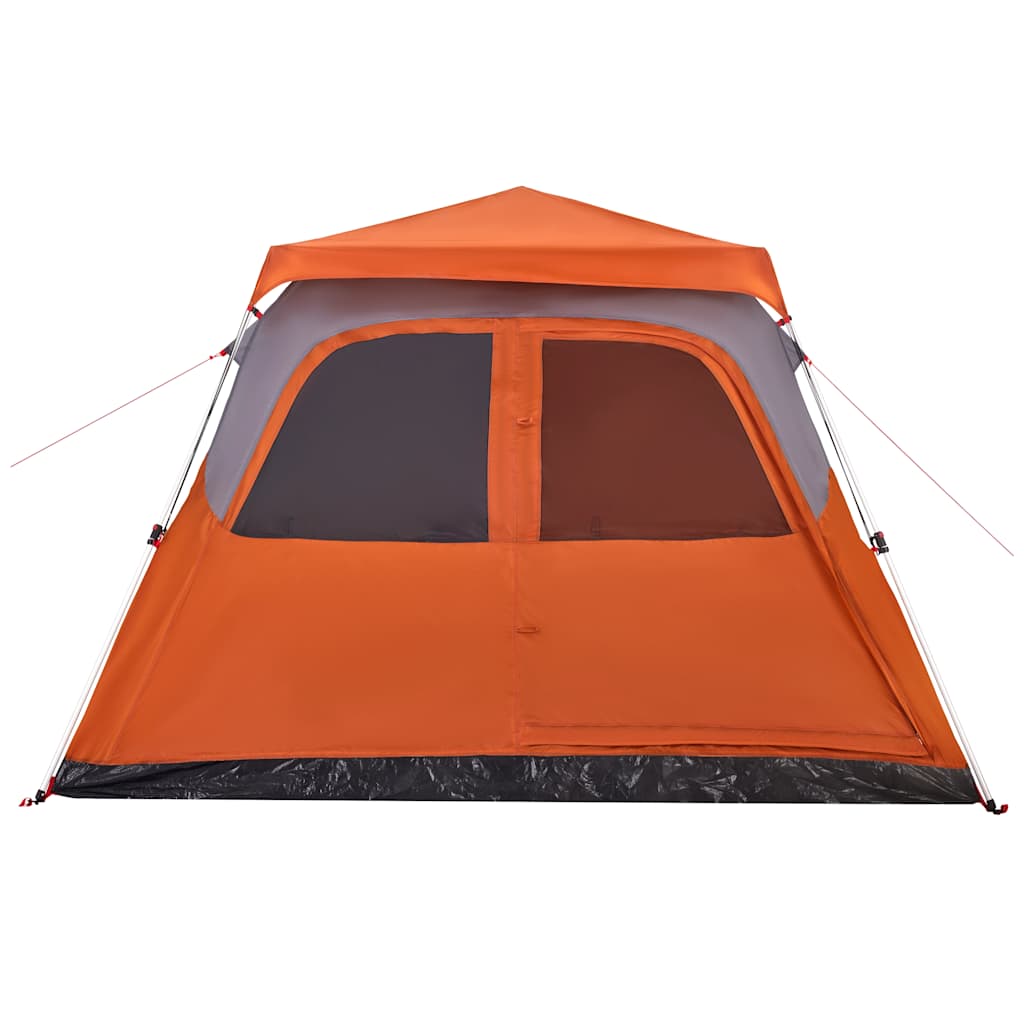 vidaXL Kuppel-Familienzelt 6 Personen Grau und Orange Quick Release - Image 6