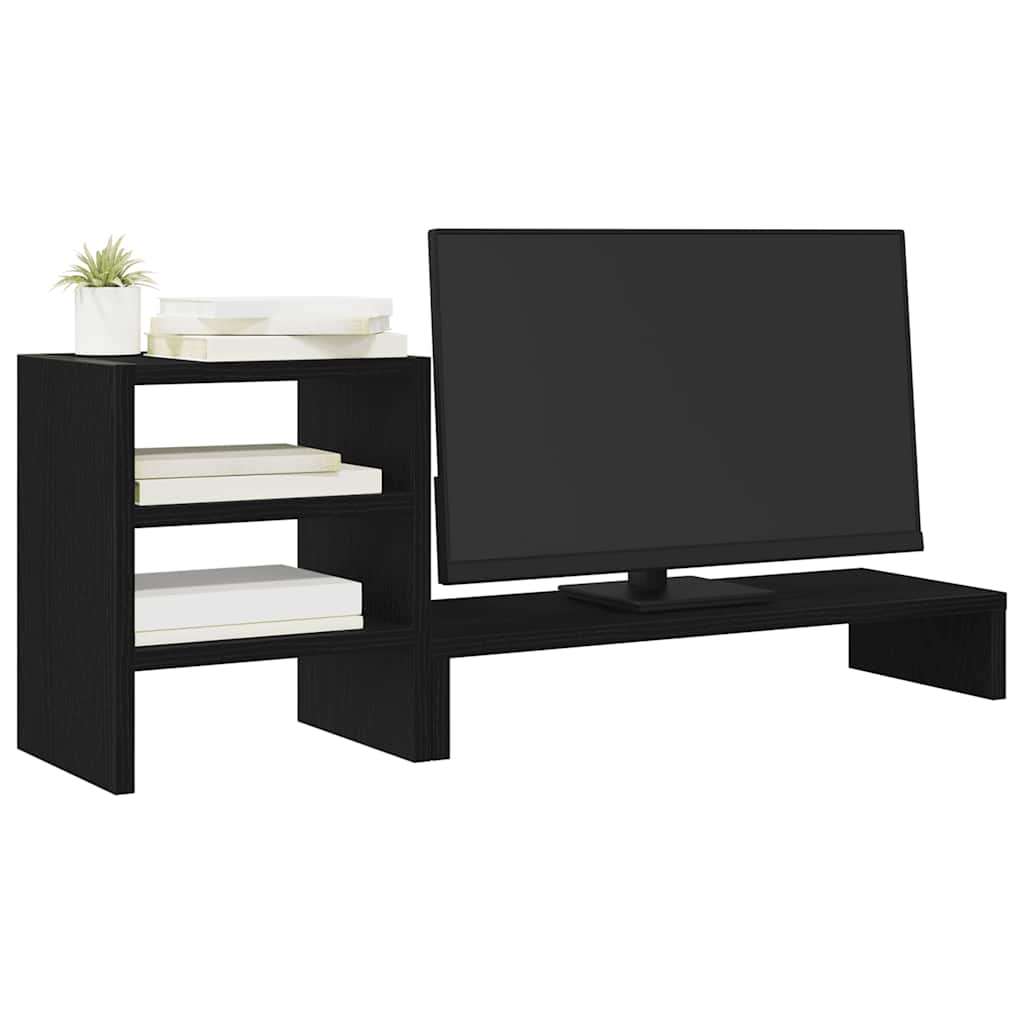 vidaXL Monitorständer mit Schreibtisch-Organizer Schwarz Eichen-Optik - Image 4