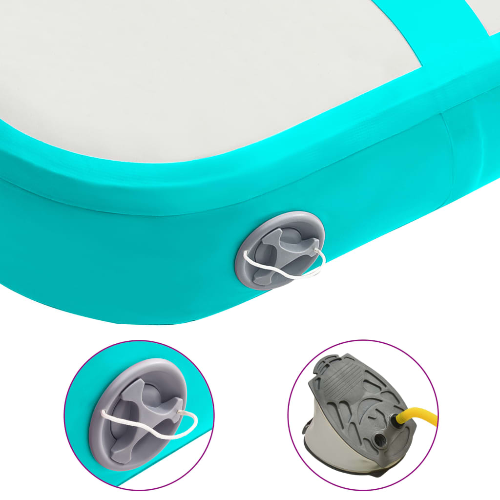 vidaXL Aufblasbare Gymnastikmatte mit Pumpe 60x100x10 cm PVC Grün - Image 6