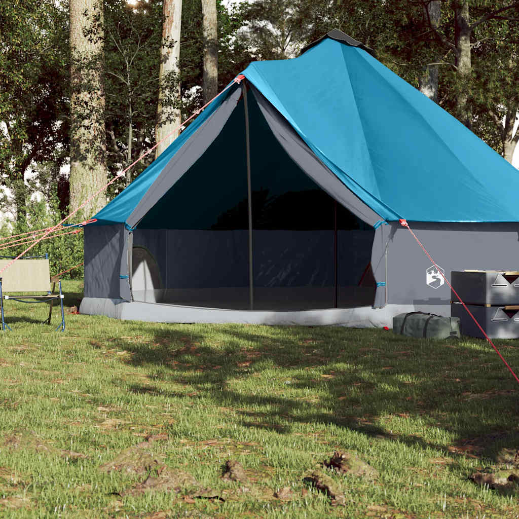 vidaXL Tipi-Familienzelt 8 Personen Blau Wasserdicht - Image 3