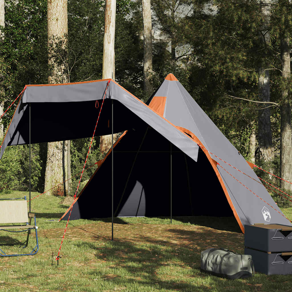vidaXL Tipi-Campingzelt 5 Personen Grau Wasserdicht