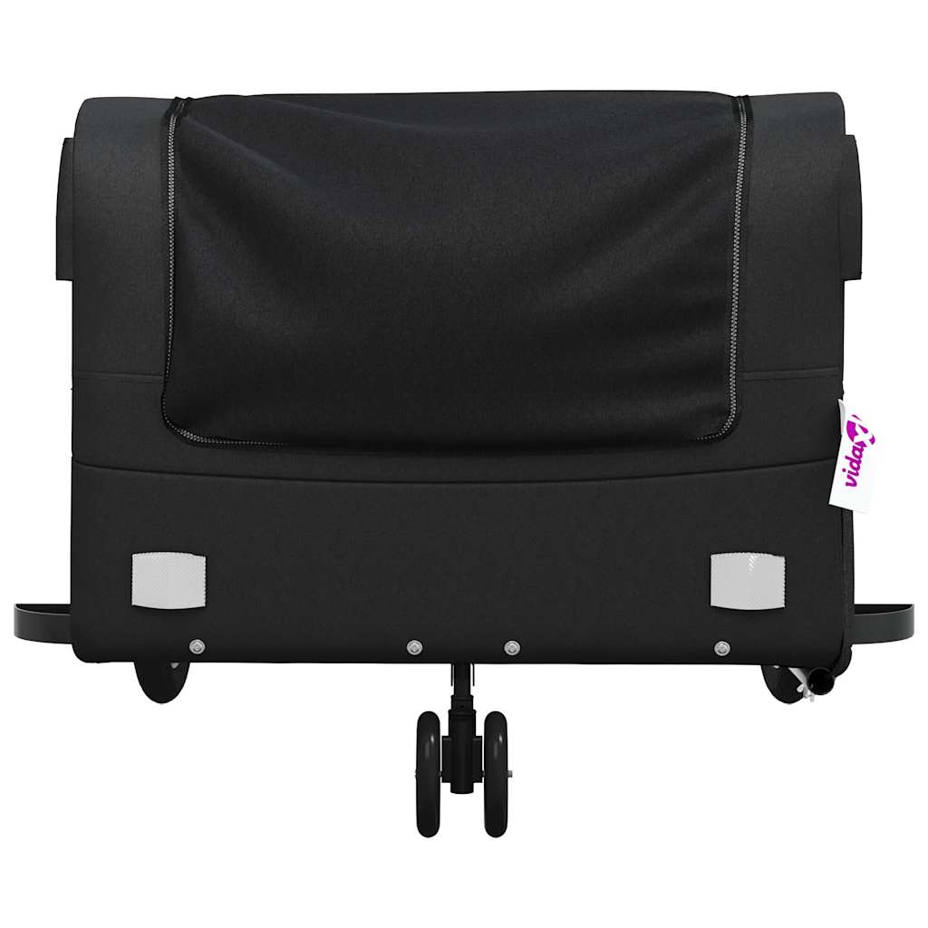 vidaXL Fahrradanhänger Schwarz 45 kg Eisen - Image 6