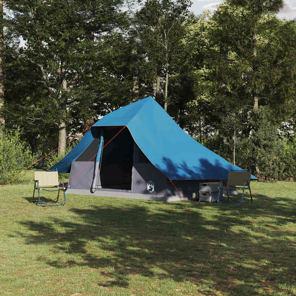 vidaXL Familien-Tipi-Zelt mit Dach Blau 364 x 281 x 257 cm