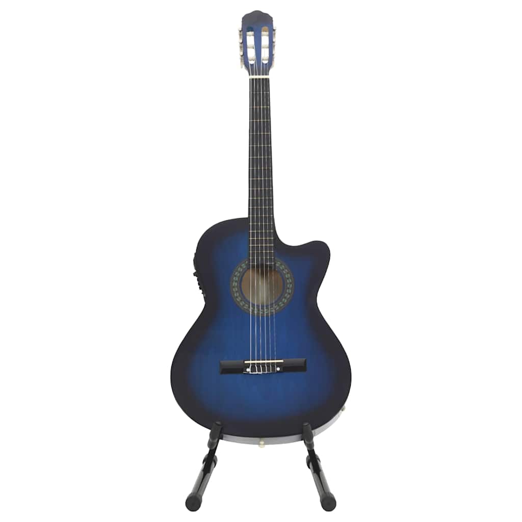 vidaXL 12-tlg. Western Gitarren-Set mit Equalizer und 6 Saiten Blau - Image 5