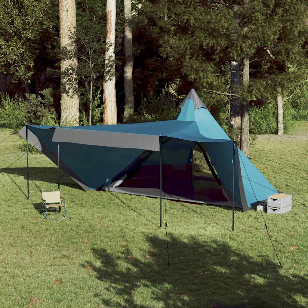 vidaXL Tipi-Familienzelt 8 Personen Blau Wasserdicht - Image 4