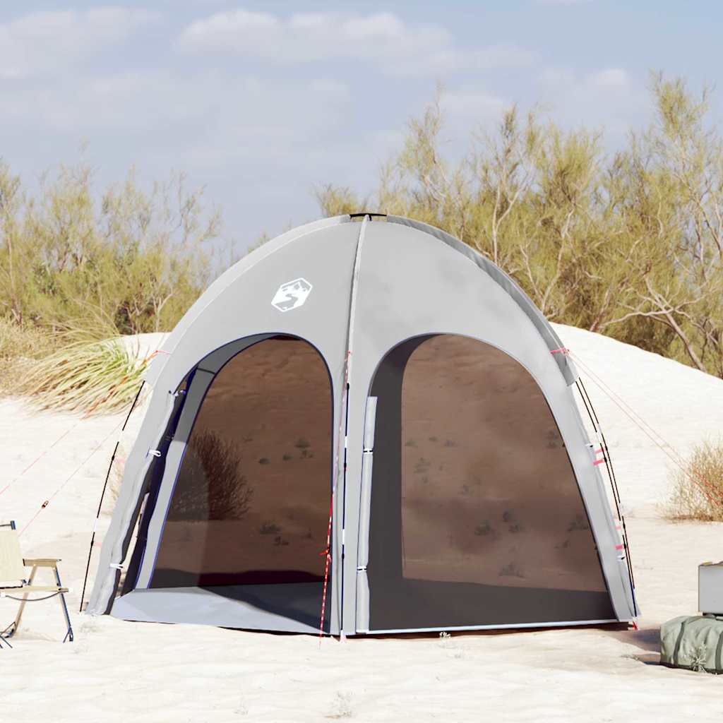 vidaXL Poolzelt mit Dach Grau 366 x 305 x 231 cm Polyester