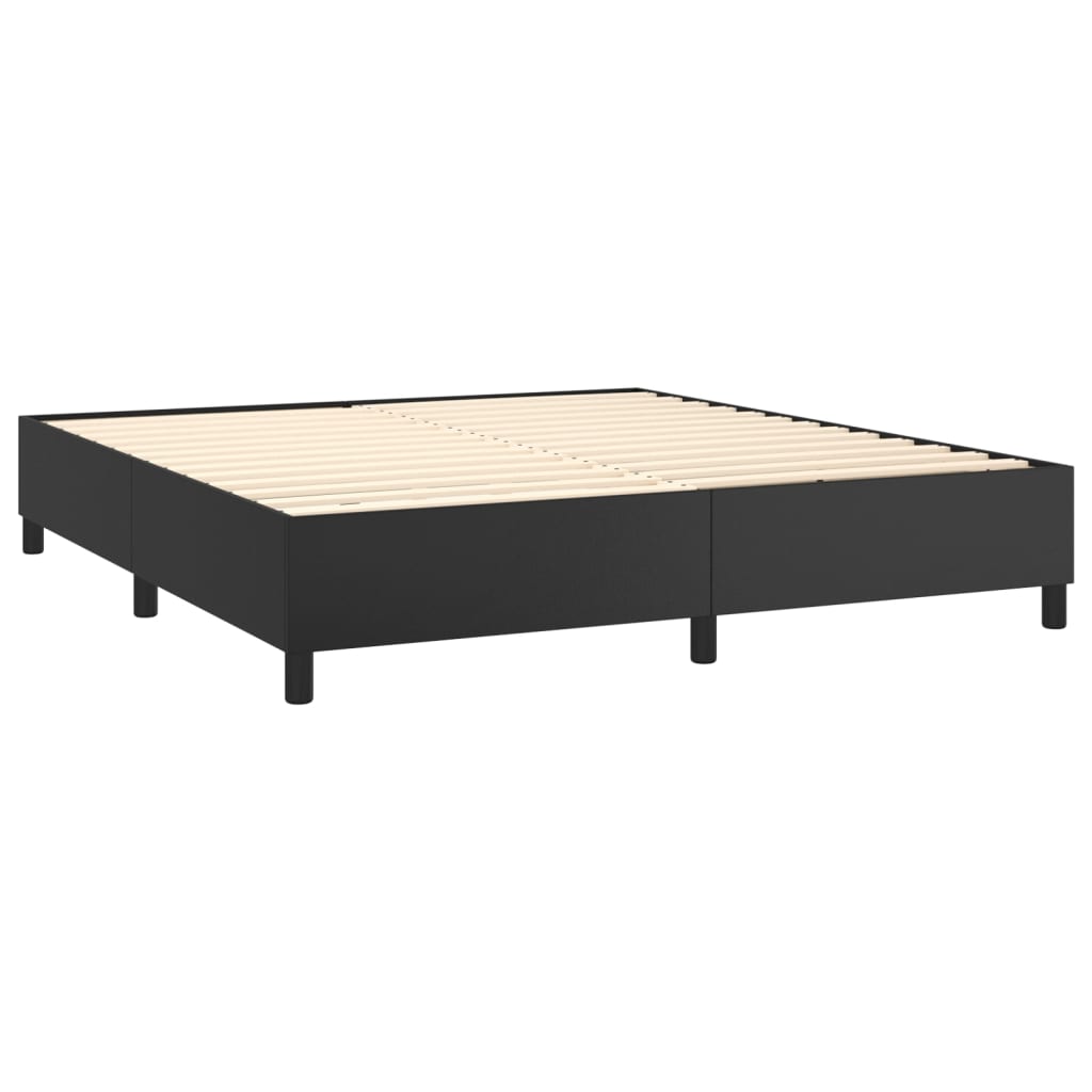 vidaXL Boxspringbett mit Matratze Schwarz 180x200 cm Kunstleder - Image 4