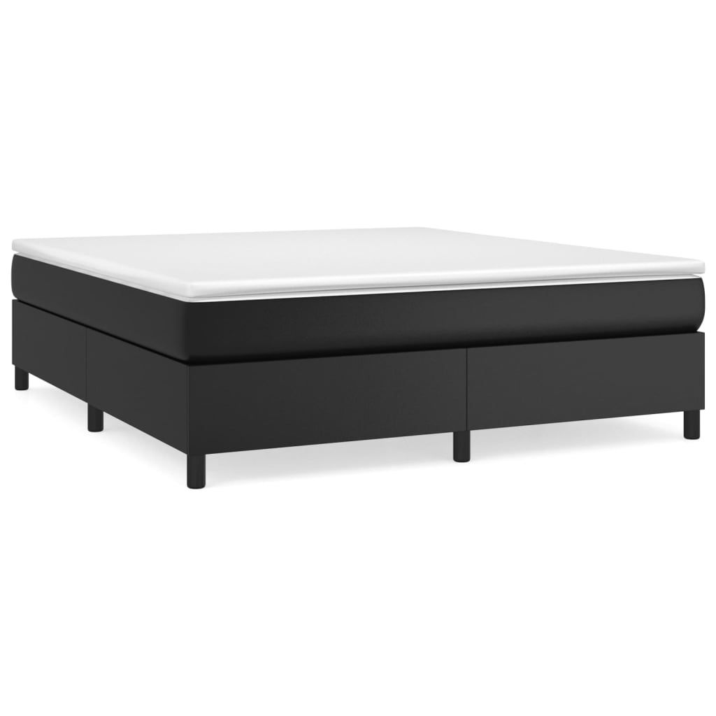 vidaXL Boxspringbett mit Matratze Schwarz 180x200 cm Kunstleder - Image 2