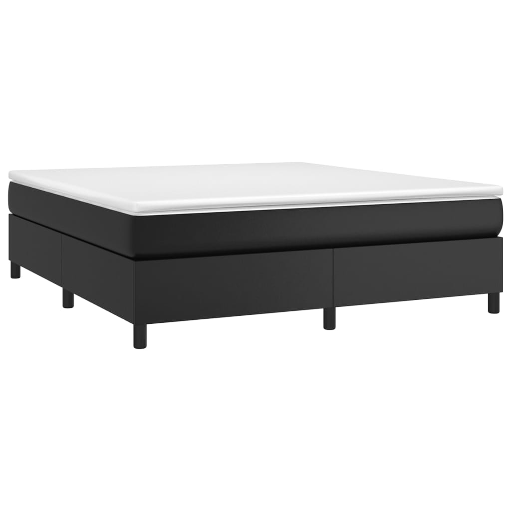 vidaXL Boxspringbett mit Matratze Schwarz 180x200 cm Kunstleder - Image 3