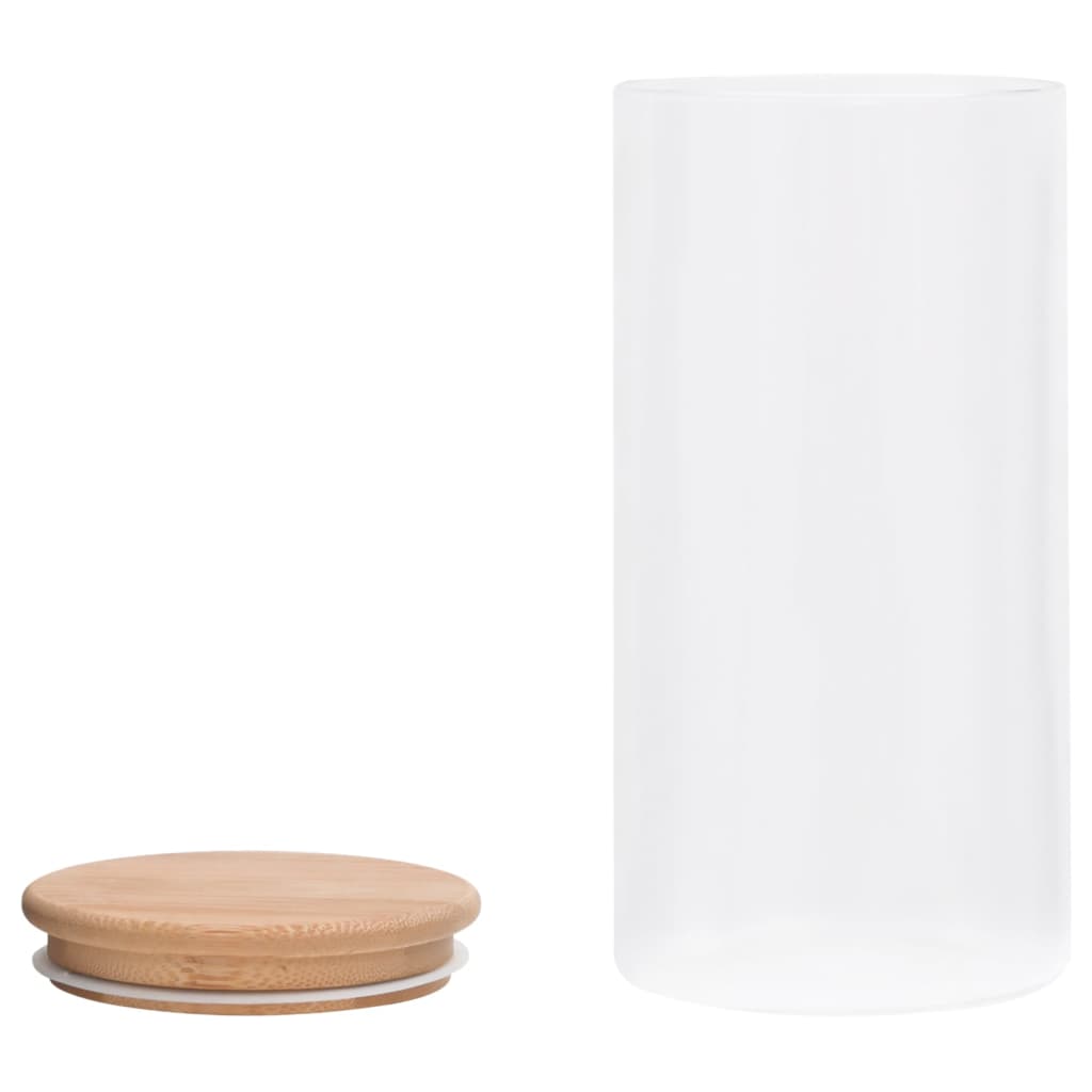 vidaXL Vorratsgläser mit Bambusdeckel 4 Stk. 1200 ml - Image 4