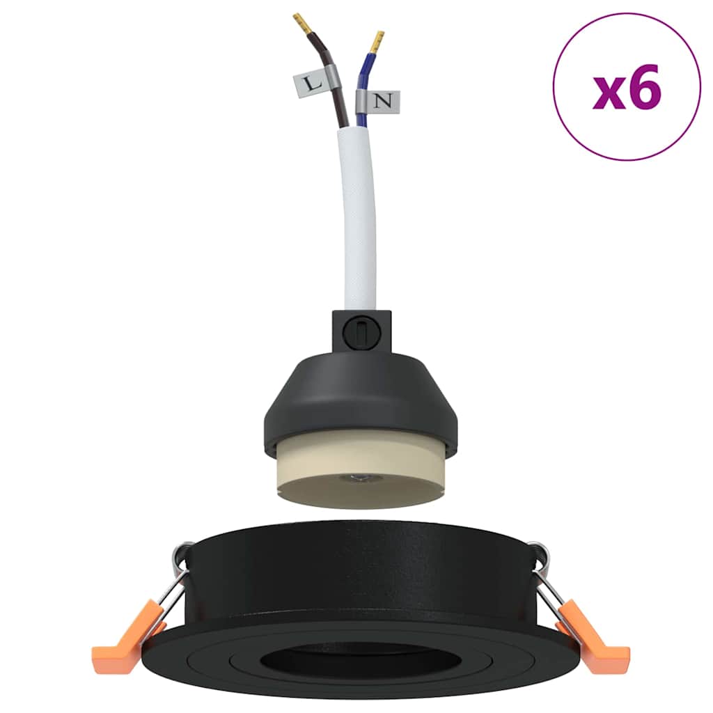 vidaXL Spotlights mit Strahlern 6 pcs Schwarz 9 x 9 x cm Aluminium - Image 4