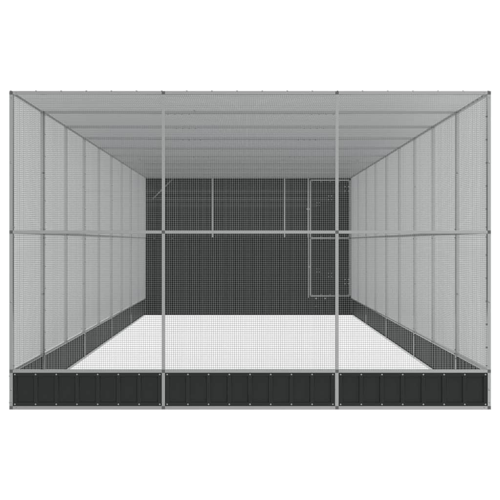 vidaXL Voliere mit Erweiterung Silbern 1118x303x216 cm Stahl - Image 4