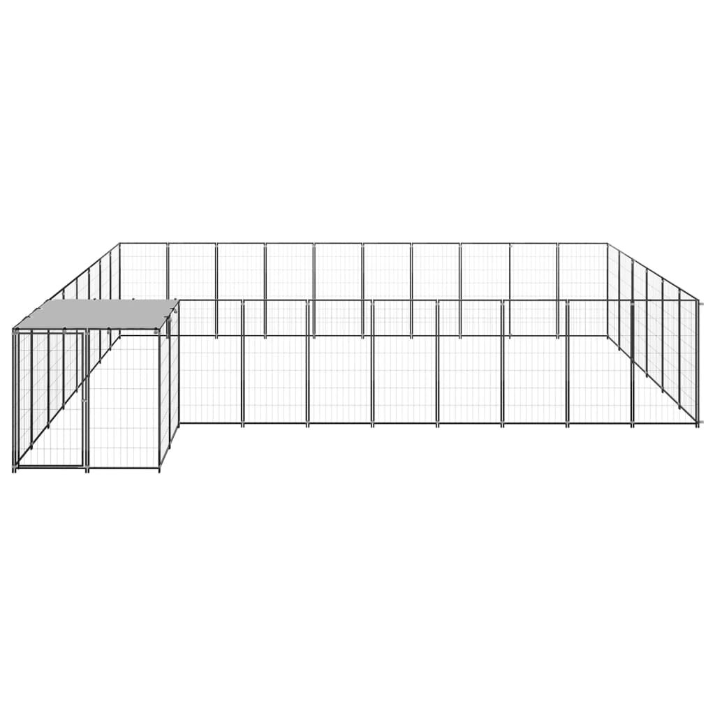 vidaXL Hundezwinger Schwarz 19,36 m² Stahl - Image 3