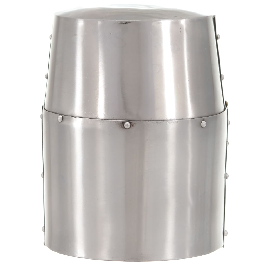 vidaXL Mittelalterlicher Kreuzritter-Helm Antik Replik LARP Silbern Stahl - Image 4