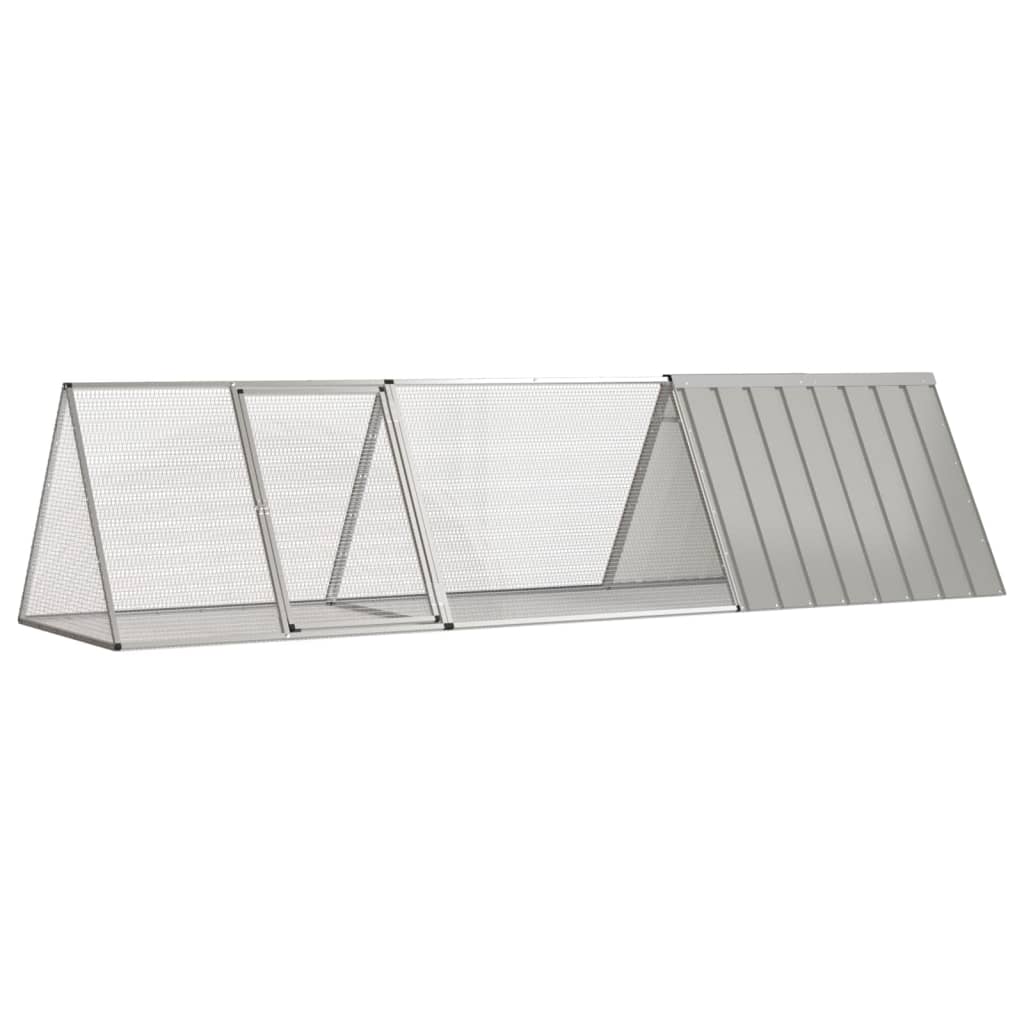 vidaXL Kaninchenkäfig Grau 302,5 x 80,5 x 71 cm Verzinkter Stahl