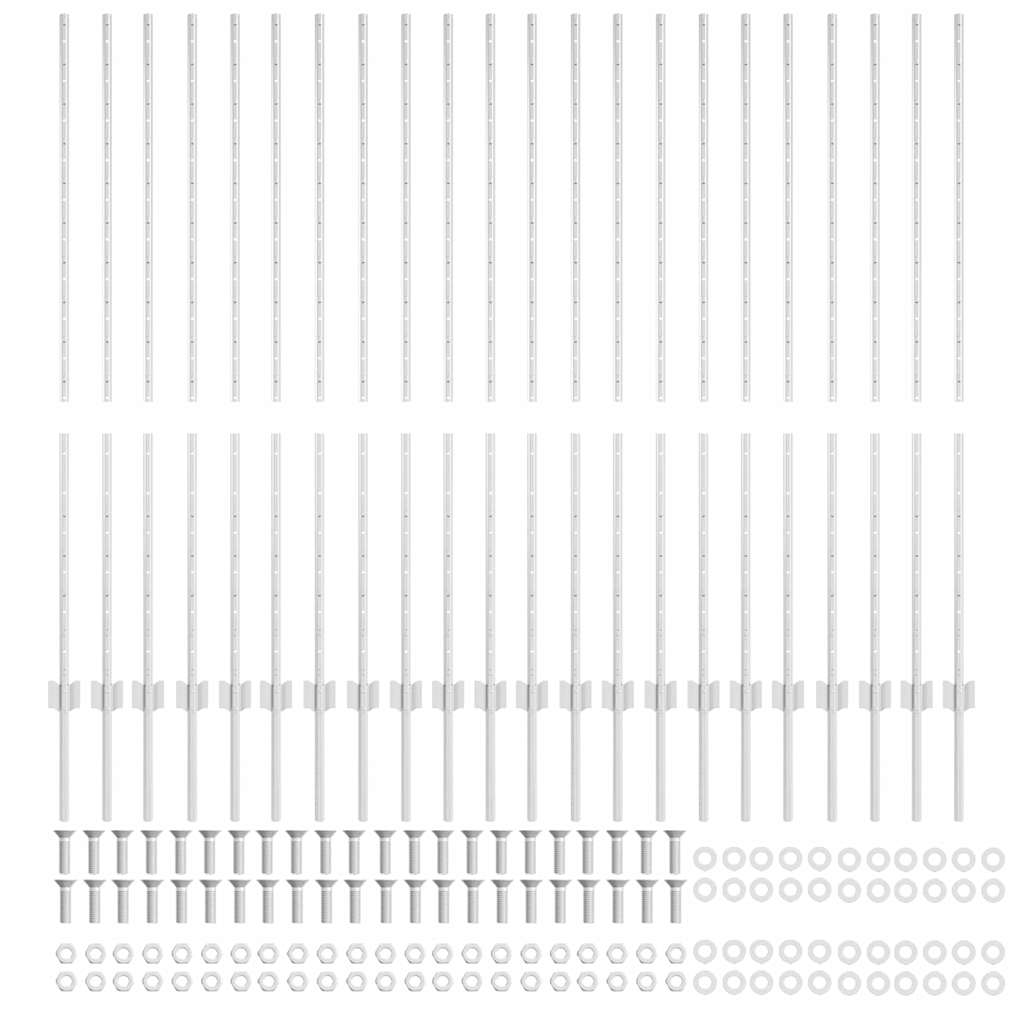 vidaXL Zaunpfosten 44 pcs Silber 180 cm Stahl - Image 4