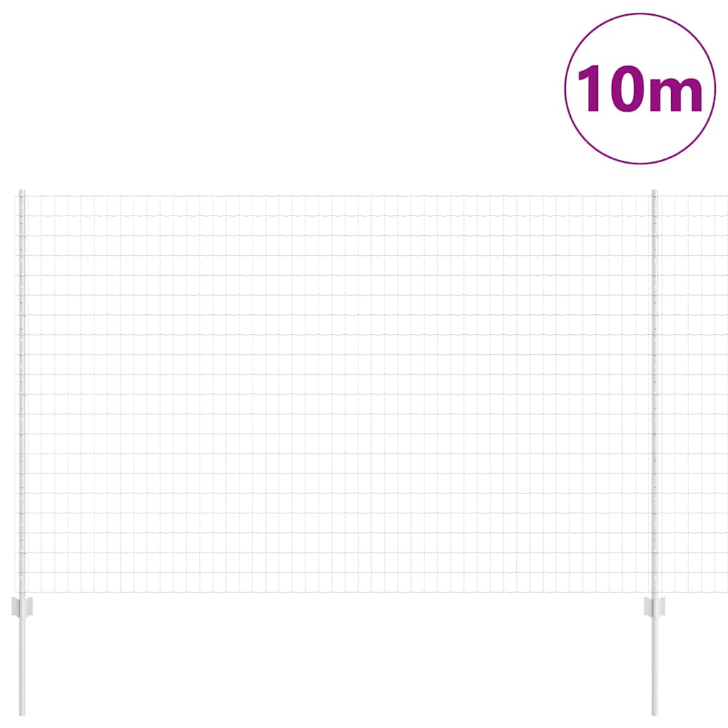 vidaXL Zaun mit Pfosten Silber 1,6 x 10 m Stahl - Image 3