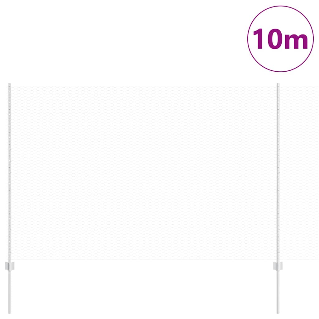 vidaXL Zaun mit Pfosten Silber 1,6 x 10 m Stahl - Image 3