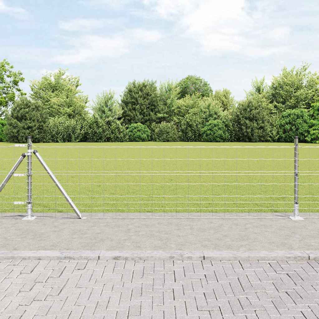 vidaXL Zaun mit Pfosten Silber 0,4 x 10 m Stahl