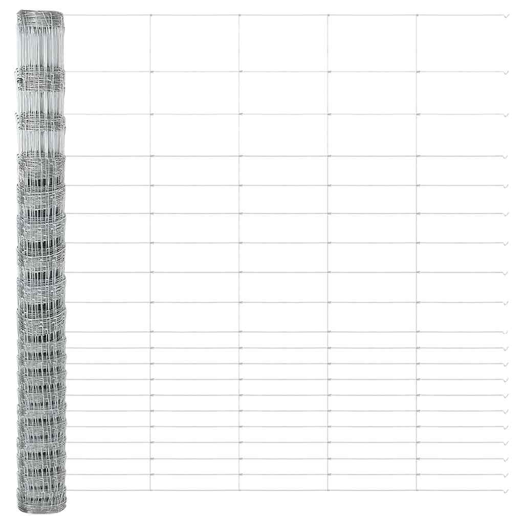 vidaXL Wildzaun Silber 25 x 1,6 m Verzinkter Stahl - Image 6
