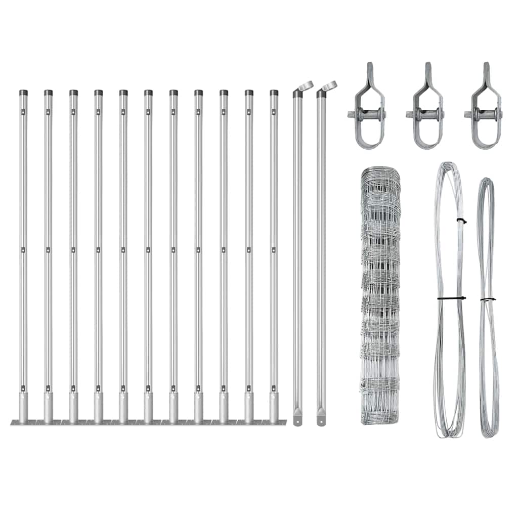 vidaXL Wildzaun Silber 25 x 1 m Verzinkter Stahl - Image 4