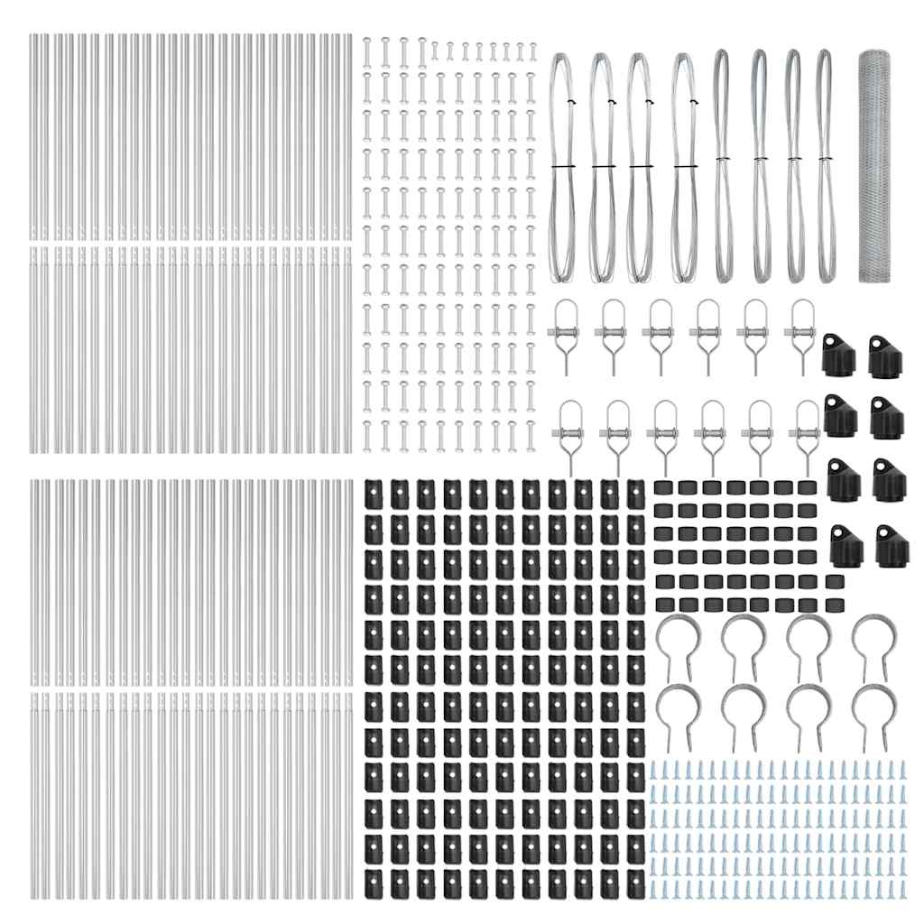vidaXL Zaun mit Pfosten Silber 1,4 x 100 m PVC-beschichteter Stahl - Image 4
